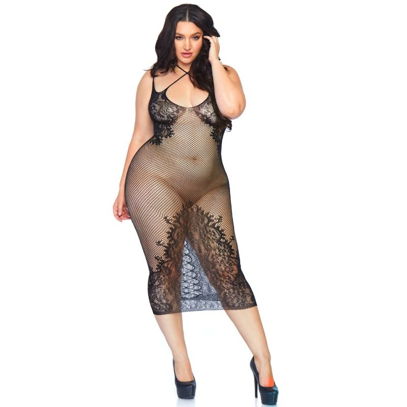 Imagen que nos facilita LEG AVENUE DRESSES de su producto erótico LEG AVENUE - VESTIDO EN CUERPO DE RED 1X-2X para nuestra categoría "MODA & LENCERÍA|Lencería Mujer|Lencería Picante|Bodystocking".