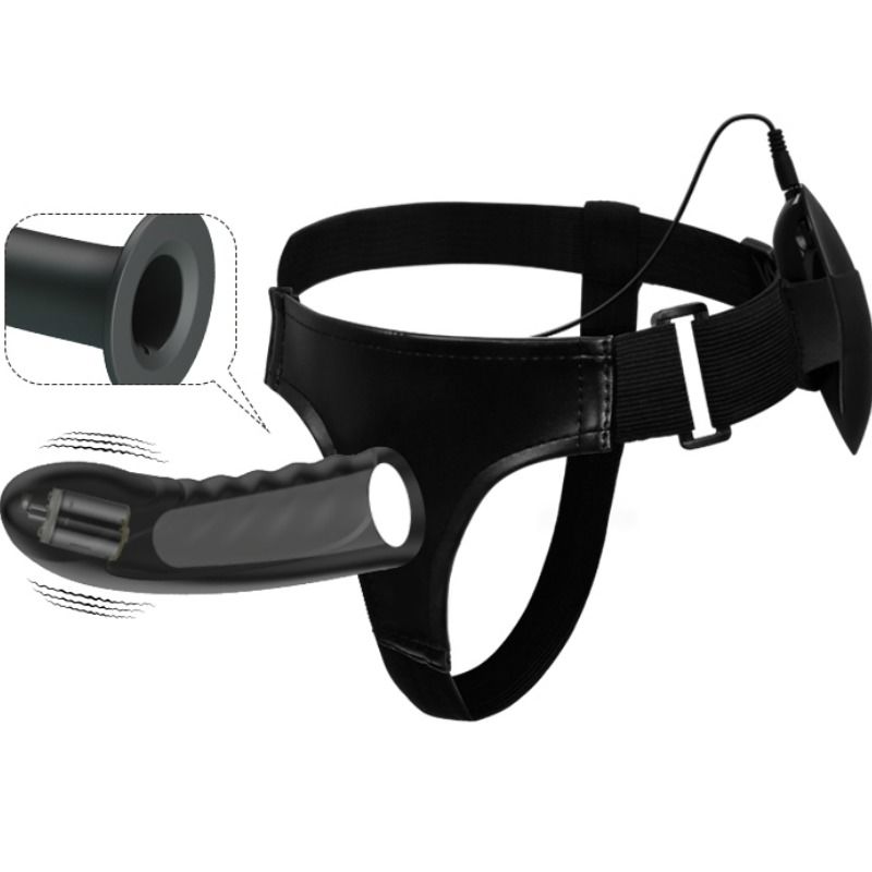 Imagen que nos facilita PRETTY LOVE de su producto erótico PRETTY LOVE - MARVIN STRAP ON CON VIBRACIÓN Y DILDO HUECO para nuestra categoría "JUGUETES BIENESTAR |Vibradores|Vibradores control remoto".