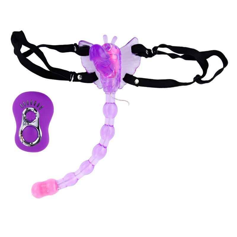 Imagen que nos facilita BAILE STIMULATING de su producto erótico BAILE - BUTTERFLY STRAP ON LILA para nuestra categoría "JUGUETES BIENESTAR |Arneses|Arneses con Vibración".