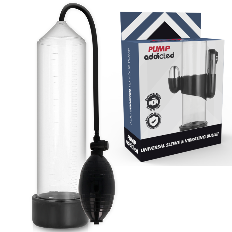 Imagen que nos facilita PUMP ADDICTED de su producto erótico PUMP ADDICTED - BOMBA ERECCIÓN RX3 TRANSPARENTE CON VIBRADOR para nuestra categoría "JUGUETES BIENESTAR |Juguetes para Hombres|Accesorios para el pene|Bomba Alargadora Pene".