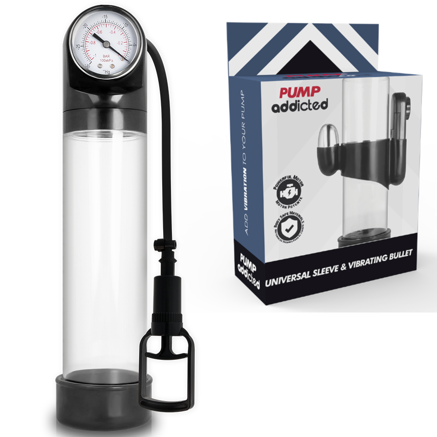 Imagen que nos facilita PUMP ADDICTED de su producto erótico PUMP ADDICTED - BOMBA ERECCIÓN RX9 TRANSPARENTE CON VIBRADOR para nuestra categoría "JUGUETES BIENESTAR |Juguetes para Hombres|Accesorios para el pene|Bomba Alargadora Pene".
