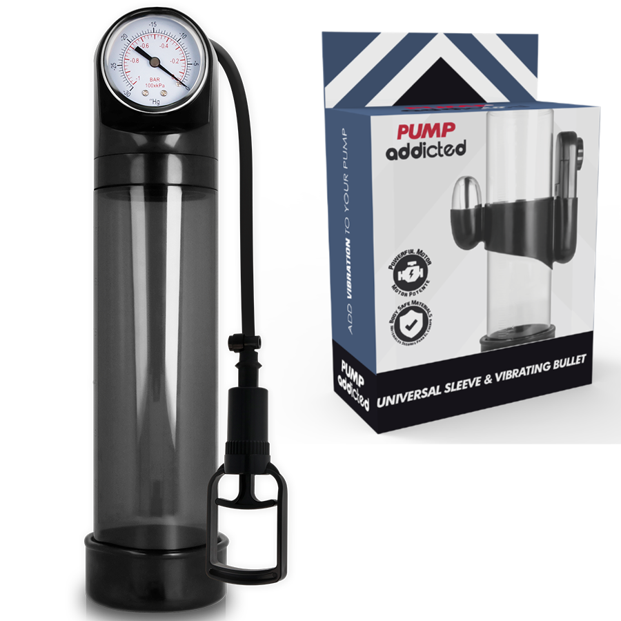 Imagen que nos facilita PUMP ADDICTED de su producto erótico PUMP ADDICTED - BOMBA ERECCIÓN RX9 NEGRO CON VIBRADOR para nuestra categoría "JUGUETES BIENESTAR |Juguetes para Hombres|Accesorios para el pene|Bomba Alargadora Pene".