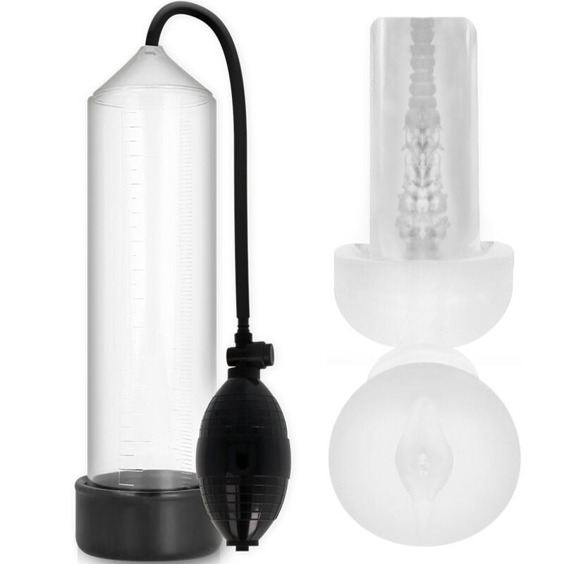 Imagen que nos facilita PUMP ADDICTED de su producto erótico PUMP ADDICTED - RX3 BOMBA ERECCIÓN CLEAR CON MASTURBADOR para nuestra categoría "JUGUETES BIENESTAR |Juguetes para Hombres|Accesorios para el pene|Bomba Alargadora Pene".