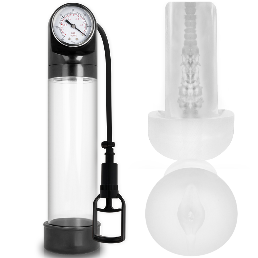 Imagen que nos facilita PUMP ADDICTED de su producto erótico PUMP ADDICTED - BOMBA ERECCIÓN RX9 TRANSPARENTE CON MASTURBADOR para nuestra categoría "JUGUETES BIENESTAR |Juguetes para Hombres|Accesorios para el pene|Bomba Alargadora Pene".