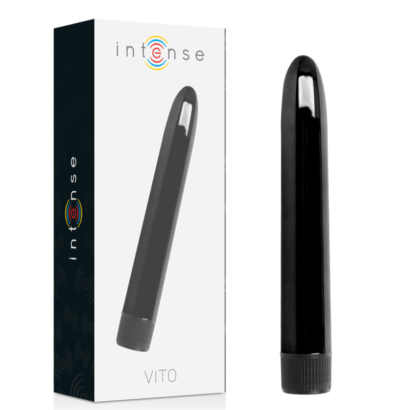 Imagen que nos facilita INTENSE FUN de su producto erótico INTENSE - VITO VIBRADOR NEGRO para nuestra categoría "JUGUETES BIENESTAR |Juguetes para Mujeres|Estimuladores".