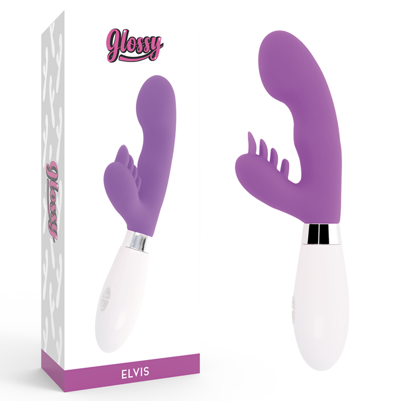 Imagen que nos facilita GLOSSY de su producto erótico GLOSSY - RABBIT ELVIS LILA para nuestra categoría "JUGUETES BIENESTAR |Vibradores|Vibradores Rabbit".