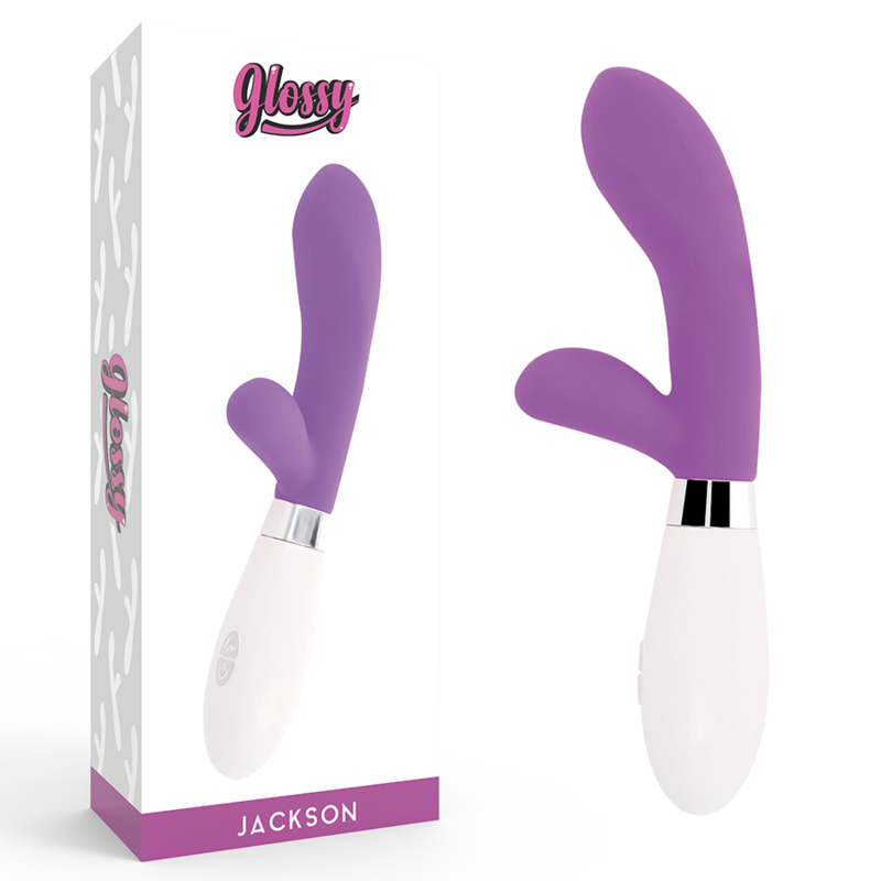Imagen que nos facilita GLOSSY de su producto erótico GLOSSY - JACKSON RABBIT LILA para nuestra categoría "JUGUETES BIENESTAR |Vibradores|Vibradores Rabbit".