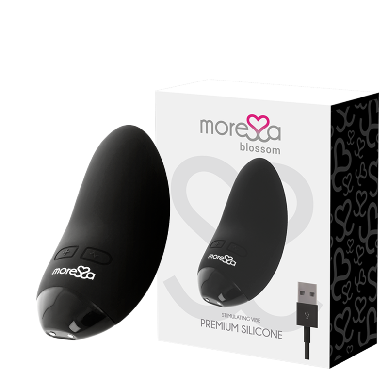 Imagen que nos facilita MORESSA de su producto erótico MORESSA - BLOSSOM MASAJEADOR PERSONAL NEGRO para nuestra categoría "JUGUETES BIENESTAR |Vibradores|Mini vibradores".