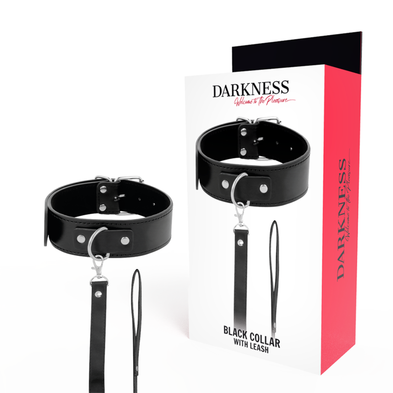 Imagen que nos facilita DARKNESS BONDAGE de su producto erótico DARKNESS - COLLAR DE POSTURA CON CADENA LEATHER para nuestra categoría "BDSM & BONDAGE |Bondage|Collares".