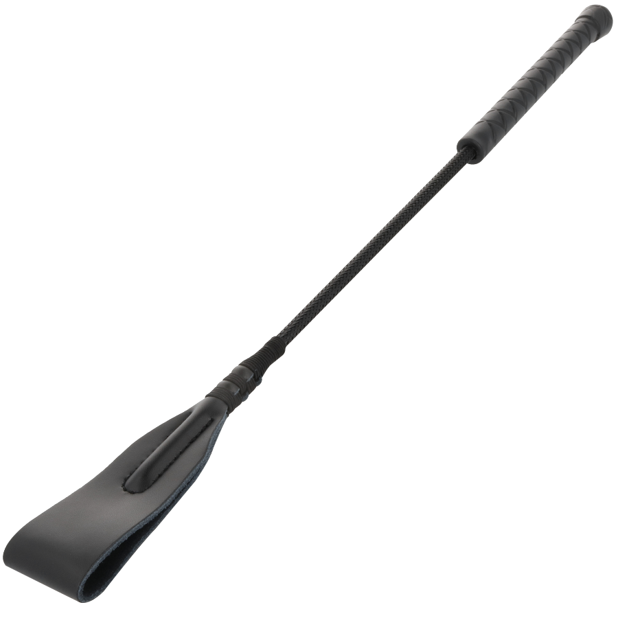Imagen que nos facilita DARKNESS SENSATIONS de su producto erótico DARKNESS - FUSTA LEATHER 45 CM para nuestra categoría "BDSM & BONDAGE |Artículos BDSM|Látigos Golpes Suaves".