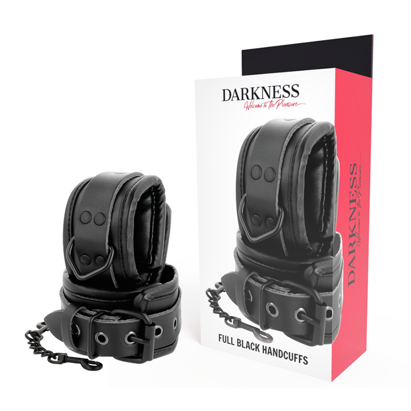 Imagen que nos facilita DARKNESS BONDAGE de su producto erótico DARKNESS - ESPOSAS AJUSTABLES MANOS LEATHER NEGRO para nuestra categoría "BDSM & BONDAGE |Bondage|Esposas".