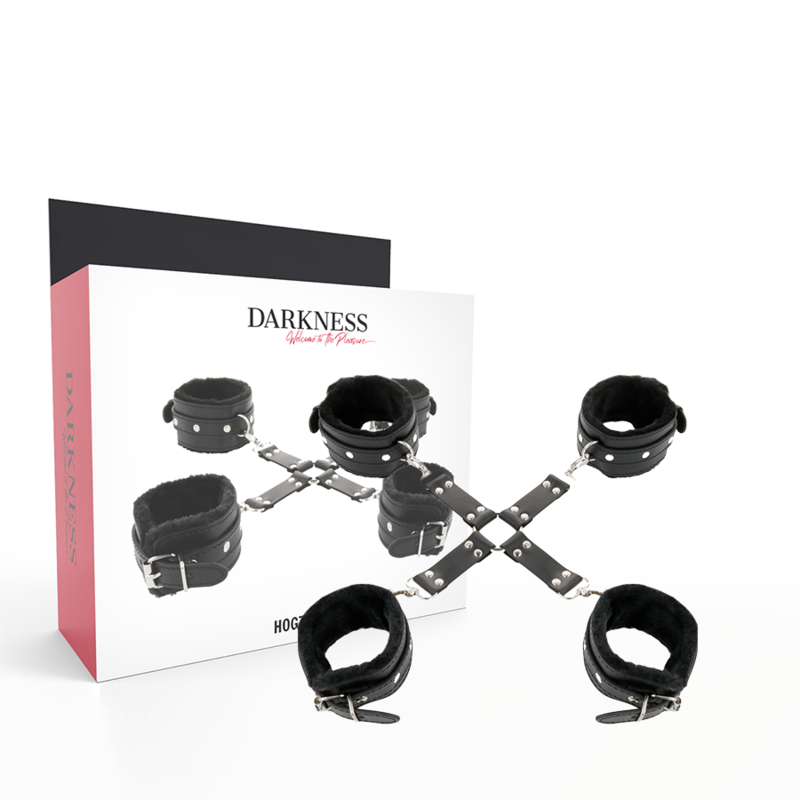 Imagen que nos facilita DARKNESS BONDAGE de su producto erótico DARKNESS - ESPOSAS DE CUERO PARA PIES Y MANOS NEGRO para nuestra categoría "BDSM & BONDAGE |Bondage|Esposas de fijación".