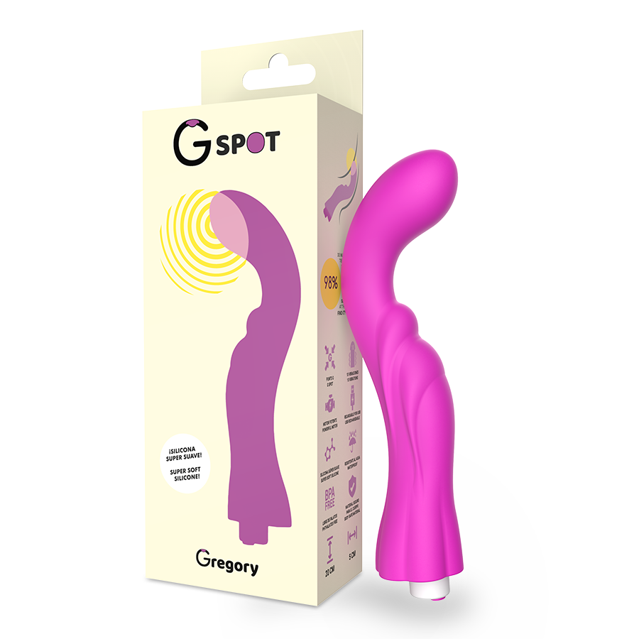 Imagen que nos facilita G-SPOT de su producto erótico G-SPOT - GREGORY VIBRADOR VIOLETA para nuestra categoría "JUGUETES BIENESTAR |Vibradores|Vibradores Punto G".