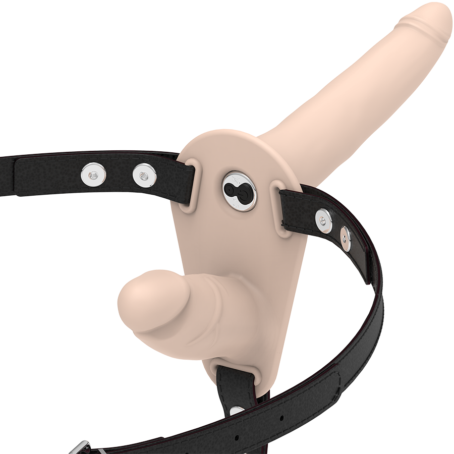 Imagen que nos facilita FETISH SUBMISSIVE HARNESS de su producto erótico FETISH SUBMISSIVE HARNESS - DOBLE PENETRACIÓN VIBRADOR FLESH UP para nuestra categoría "JUGUETES BIENESTAR |Arneses|Arneses Dobles".