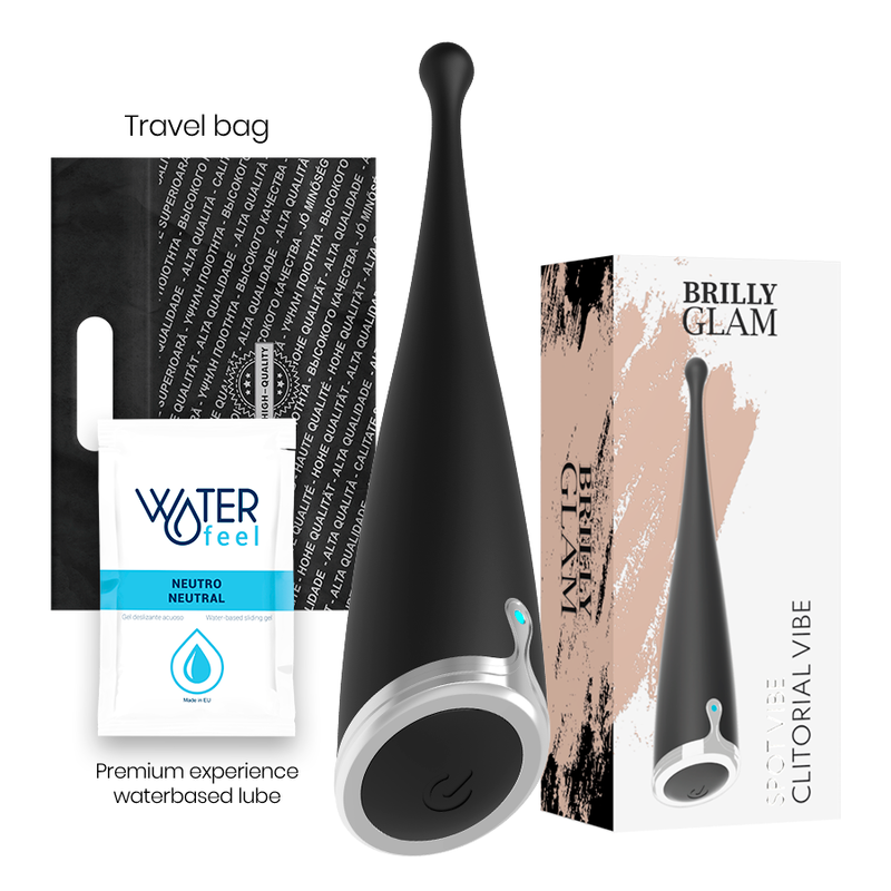 Imagen que nos facilita BRILLY GLAM de su producto erótico BRILLY GLAM - SPOT VIBE VIBRADOR CLITORIAL ORGASMICO SILICONA NEGRO para nuestra categoría "JUGUETES BIENESTAR |Juguetes para Mujeres|Estimuladores|Para Clítoris".
