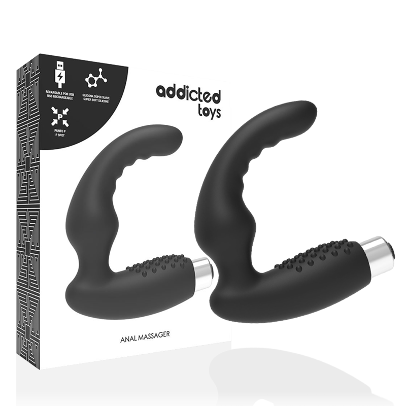 Imagen que nos facilita ADDICTED TOYS de su producto erótico ADDICTED TOYS - VIBRADOR PROSTÁTICO RECARGABLE MODEL 2 - NEGRO para nuestra categoría "JUGUETES BIENESTAR |Anal|Vibradores Anales".