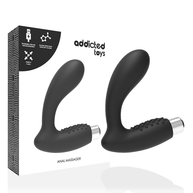 Imagen que nos facilita ADDICTED TOYS de su producto erótico ADDICTED TOYS - VIBRADOR PROSTÁTICO RECARGABLE MODEL 5 - NEGRO para nuestra categoría "JUGUETES BIENESTAR |Anal|Vibradores Anales".