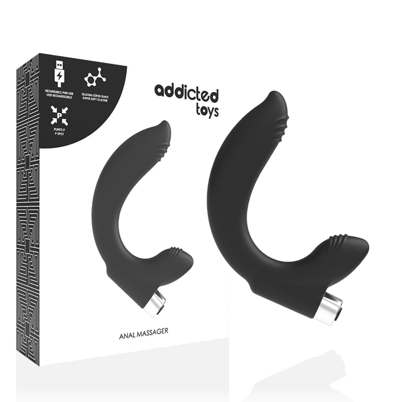 Imagen que nos facilita ADDICTED TOYS de su producto erótico ADDICTED TOYS - VIBRADOR PROSTÁTICO RECARGABLE MODEL 7 - NEGRO para nuestra categoría "JUGUETES BIENESTAR |Anal|Vibradores Anales".