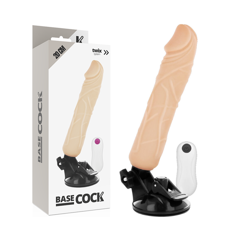 Imagen que nos facilita BASECOCK de su producto erótico BASECOCK - VIBRADOR REALÍSTICO CONTROL REMOTO NATURAL 20 CM -O- 4 CM para nuestra categoría "JUGUETES BIENESTAR |Vibradores|Vibradores control remoto".