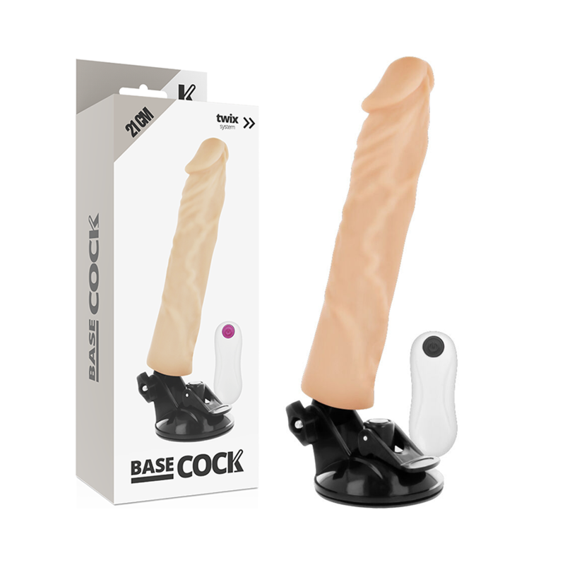Imagen que nos facilita BASECOCK de su producto erótico BASECOCK - VIBRADOR REALÍSTICO CONTROL REMOTO NATURAL 21 CM -O- 4 CM para nuestra categoría "JUGUETES BIENESTAR |Vibradores|Vibradores control remoto".