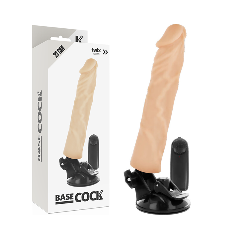 Imagen que nos facilita BASECOCK de su producto erótico BASECOCK - VIBRADOR REALÍSTICO CONTROL REMOTO NATURAL 21 CM -O- 4 CM para nuestra categoría "JUGUETES BIENESTAR |Vibradores|Vibradores Realisticos".