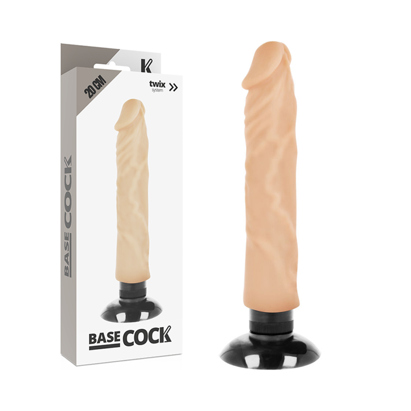 Imagen que nos facilita BASECOCK de su producto erótico BASECOCK - VIBRADOR REALÍSTICO 2-1 NATURAL 20 CM -O- 4 CM para nuestra categoría "JUGUETES BIENESTAR |Vibradores|Vibradores Realisticos".