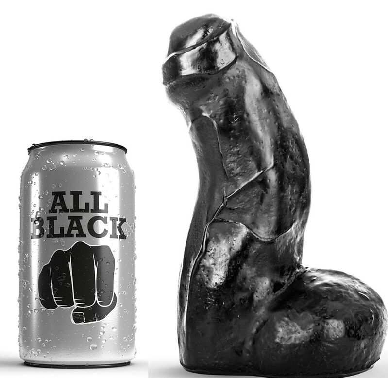 Imagen que nos facilita ALL BLACK de su producto erótico ALL BLACK - REALISTIC DONG NEGRO 17 CM para nuestra categoría "JUGUETES BIENESTAR |Dildos sin Vibración|Penes realisticos".