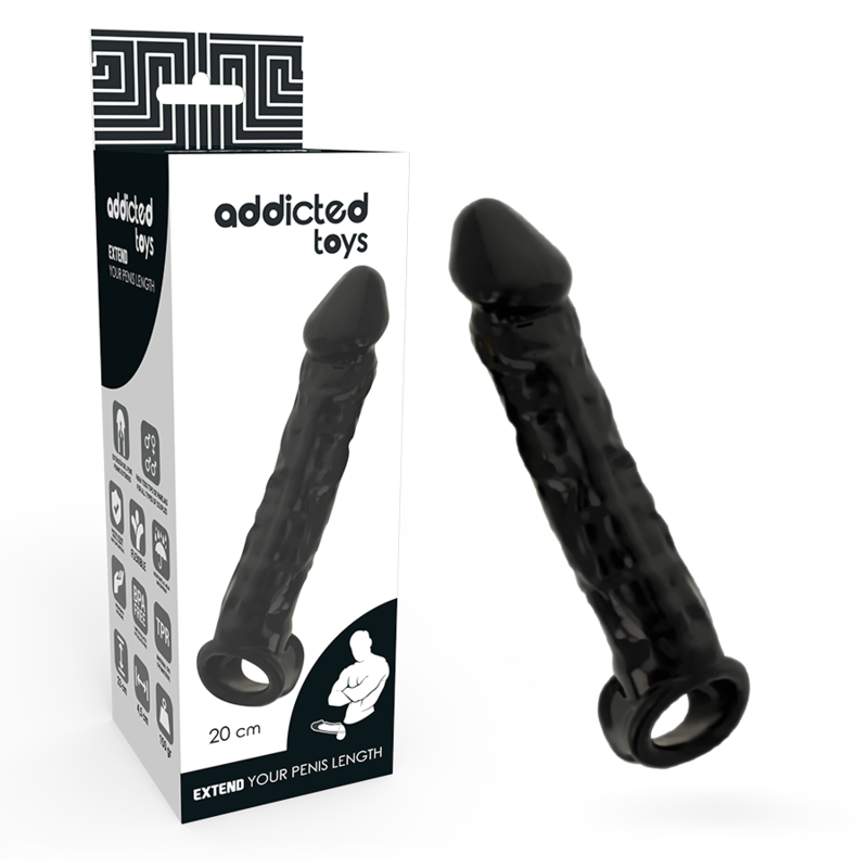 Imagen que nos facilita ADDICTED TOYS de su producto erótico ADDICTED TOYS - EXTENSOR PARA EL PENE NEGRO para nuestra categoría "JUGUETES BIENESTAR |Juguetes para Hombres|Accesorios para el pene|Fundas Pene con Extensión".