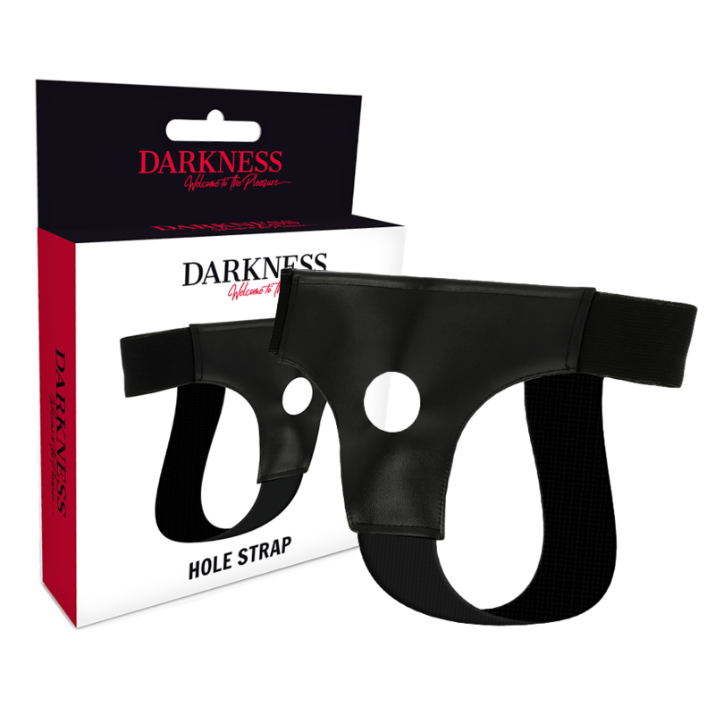 Imagen que nos facilita DARKNESS SENSATIONS de su producto erótico DARKNESS - ARNÉS CON AGUJERO TALLA ÚNICA para nuestra categoría "JUGUETES BIENESTAR |Arneses|Complementos Arneses".