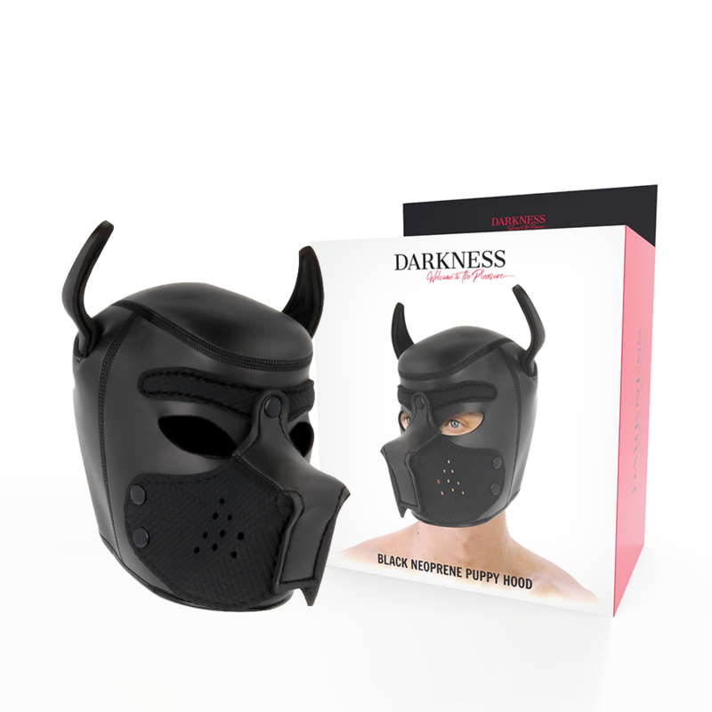 Imagen que nos facilita DARKNESS BONDAGE de su producto erótico DARKNESS - MÁSCARA PERRO DE NEOPRENO CON HOCICO EXTRAÍBLE L para nuestra categoría "BDSM & BONDAGE |Bondage|Bozal".
