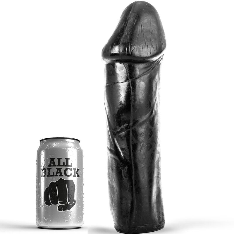 Imagen que nos facilita ALL BLACK de su producto erótico ALL BLACK - DONG 28 CM SIN TESTÍCULOS para nuestra categoría "JUGUETES BIENESTAR |Dildos sin Vibración|Penes realisticos".