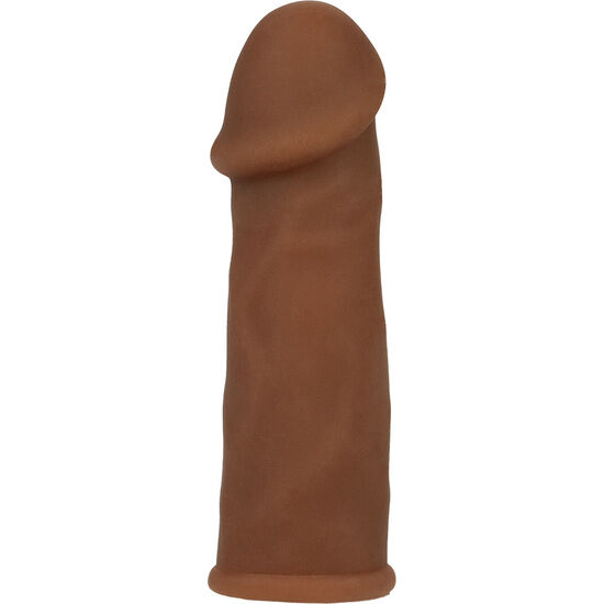 Imagen que nos facilita CALEXOTICS de su producto erótico CALEXOTICS - FUTUROTIC FUNDA EXTENSION PENE MARRÓN para nuestra categoría "JUGUETES BIENESTAR |Juguetes para Hombres|Accesorios para el pene|Fundas Pene con Extensión".