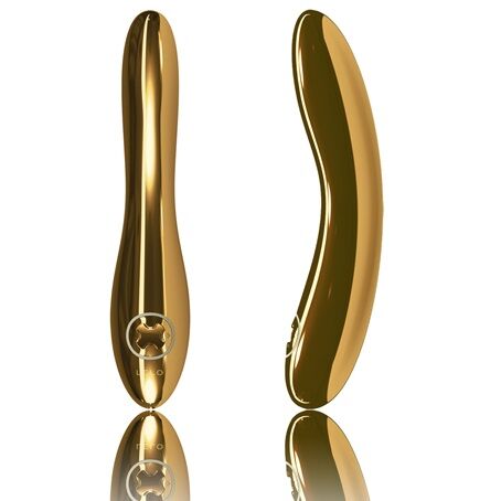Imagen que nos facilita LELO de su producto erótico LELO - INEZ VIBRADOR GOLD ORO 24 KILATES para nuestra categoría "JUGUETES BIENESTAR |Juguetes para Mujeres|Estimuladores|Para Clítoris".