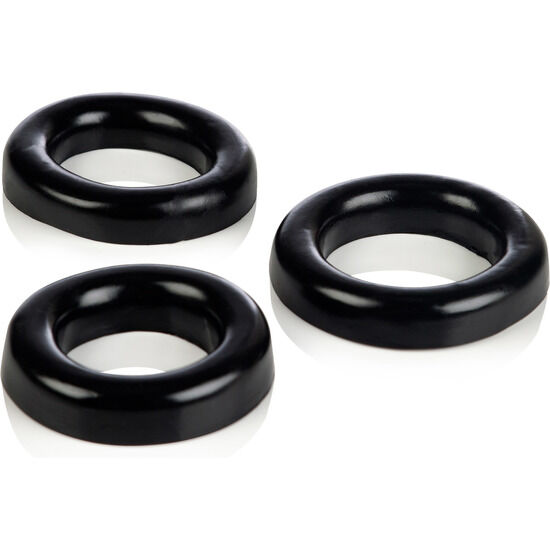 Imagen que nos facilita CALEXOTICS de su producto erótico CALEXOTICS - COLT SET 3 ANILLOS PENE Y TESTÍCULOS para nuestra categoría "JUGUETES BIENESTAR |Juguetes para Hombres|Accesorios para el pene|Anillos Pene|Anillos sin vibración".