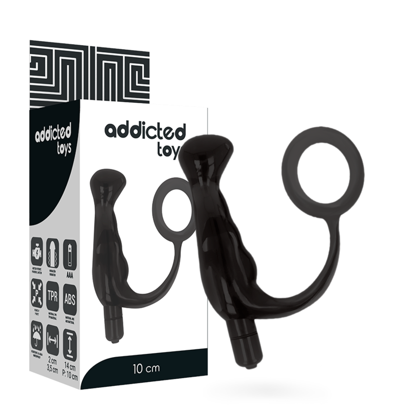 Imagen que nos facilita ADDICTED TOYS de su producto erótico ADDICTED TOYS - VIBRADOR PROSTÁTICO NEGRO 10 CM para nuestra categoría "JUGUETES BIENESTAR |Anal|Vibradores Anales".