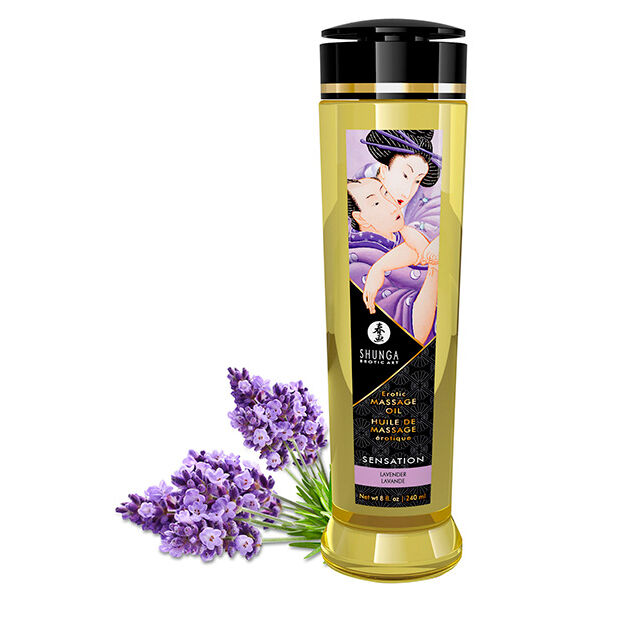 Imagen que nos facilita SHUNGA OILS de su producto erótico SHUNGA - ACEITE DE MASAJE ERÓTICO SENSACIÓN 240 ML para nuestra categoría "DROGUERÍA |Para Masajes|Aceites con Sabores".