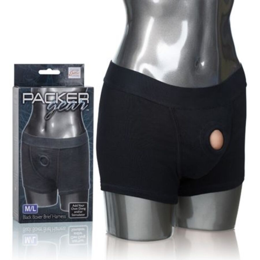Imagen que nos facilita CALEXOTICS de su producto erótico CALEXOTICS - PACKER GEAR BOXER ARNÉS UNIVERSAL M/L para nuestra categoría "JUGUETES BIENESTAR |Arneses|Complementos Arneses".