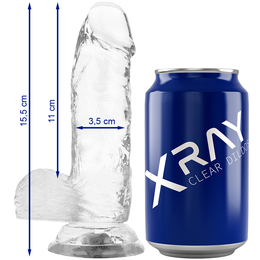 Imagen que nos facilita X RAY de su producto erótico X RAY - CLEAR DILDO REALISTA TRANSPARENTE 15.5 CM -O- 3.5 CM para nuestra categoría "JUGUETES BIENESTAR |Dildos sin Vibración|Penes realisticos".