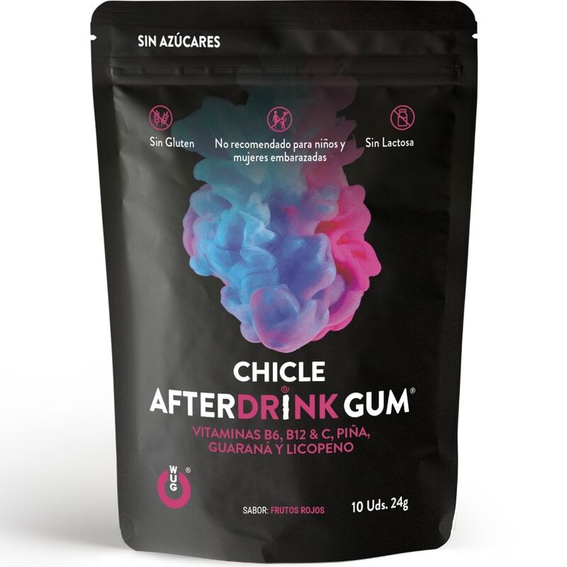 Imagen que nos facilita WUG GUM de su producto erótico WUG After Drink – El chicle funcional que te ayuda a recuperar energía tras la noche para nuestra categoría "DROGUERÍA |Complementos Alimenticios|Chicles Estimulantes".