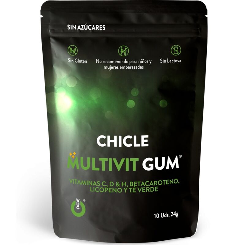 Imagen que nos facilita WUG GUM de su producto erótico WUG Multivit Gum – El chicle funcional que refuerza tus defensas cada día para nuestra categoría "DROGUERÍA |Complementos Alimenticios|Chicles Estimulantes".