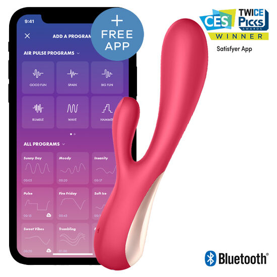 Imagen que nos facilita SATISFYER CONNECT de su producto erótico SATISFYER - MONO FLEX ROJO CON APP para nuestra categoría "JUGUETES BIENESTAR |Vibradores|Vibradores con APP".