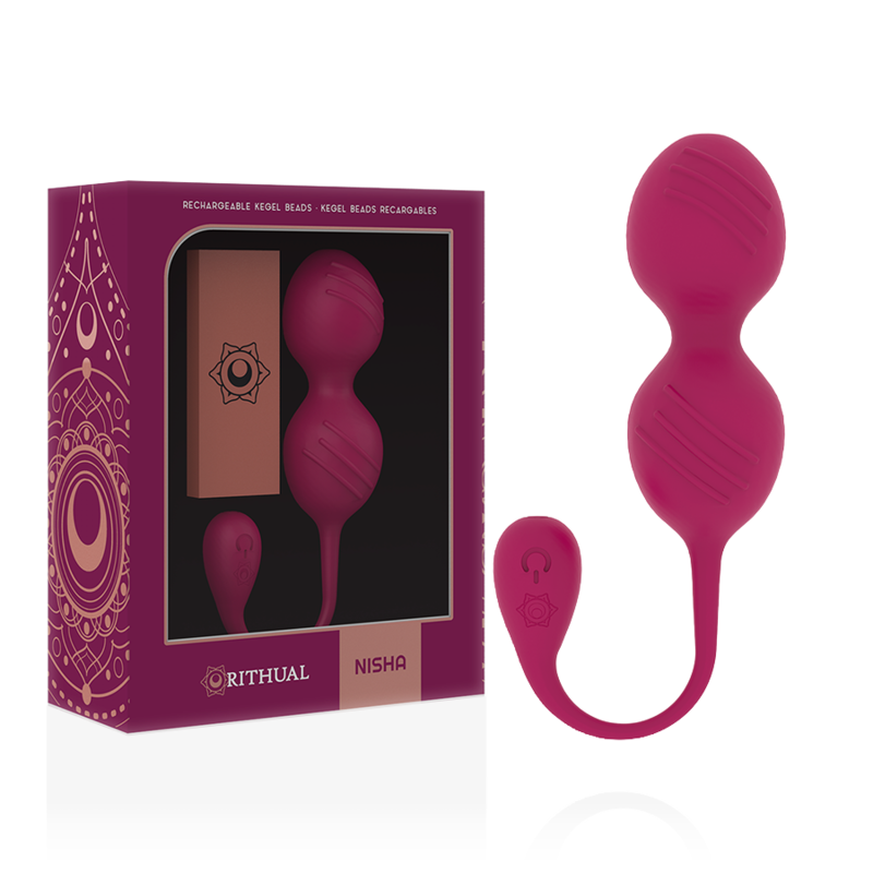 Imagen que nos facilita RITHUAL de su producto erótico RITUAL NISHA BOLAS KEGEL RECARGABLES VIBRADORAS ORQUIDEA para nuestra categoría "JUGUETES BIENESTAR |Juguetes para Mujeres|Bolas Chinas|Bolas Silicona".