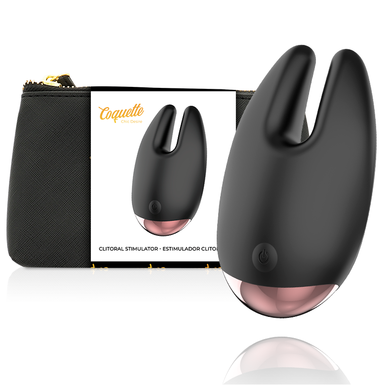 Imagen que nos facilita COQUETTE TOYS de su producto erótico COQUETTE CHIC DESIRE - ESTIMULADOR CLÍTORIS NEGRO / GOLD para nuestra categoría "JUGUETES BIENESTAR |Vibradores|Mini vibradores".