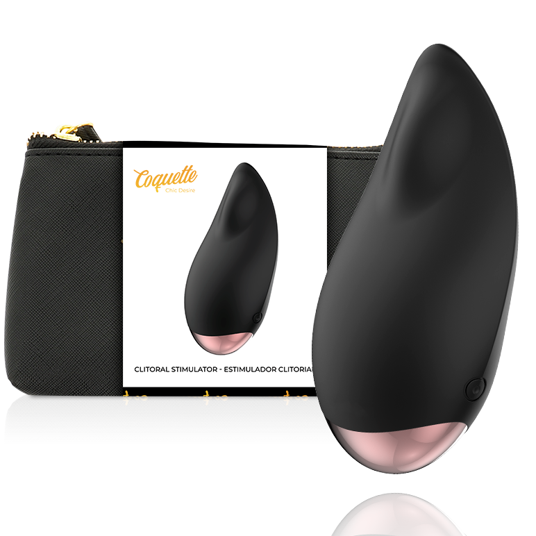 Imagen que nos facilita COQUETTE TOYS de su producto erótico COQUETTE CHIC DESIRE - ESTIMULADOR CLÍTORIS NEGRO / GOLD GOTA para nuestra categoría "JUGUETES BIENESTAR |Vibradores|Mini vibradores".