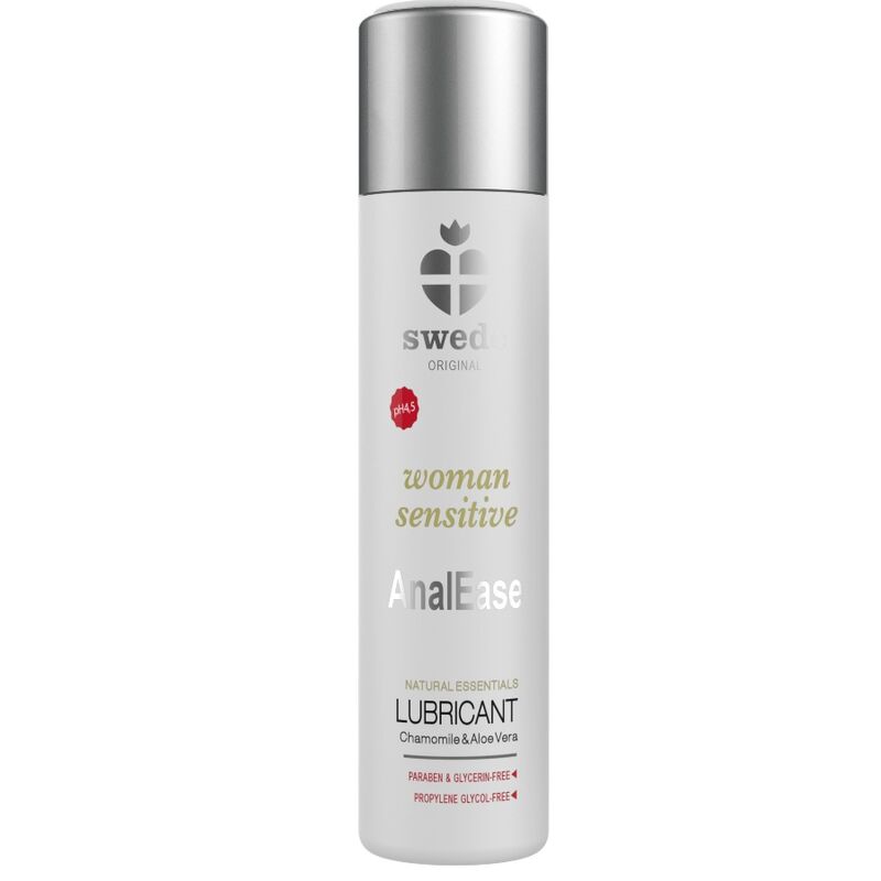 Imagen que nos facilita SWEDE de su producto erótico SWEDE - WOMAN SENSITIVE ANAL EASE BASE AGUA 120 ML para nuestra categoría "DROGUERÍA |Lubricantes|Base Agua".