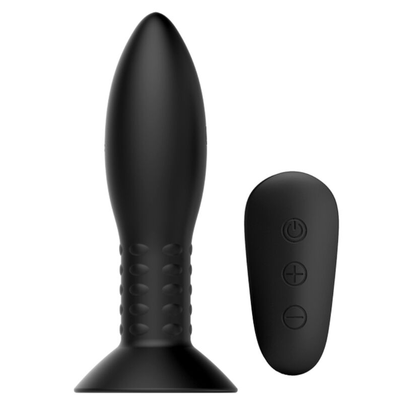 Imagen que nos facilita MR PLAY de su producto erótico MR PLAY - PLUG CON BOLAS ROTADORAS NEGRO CONTROL REMOTO para nuestra categoría "JUGUETES BIENESTAR |Anal|Vibradores Anales".