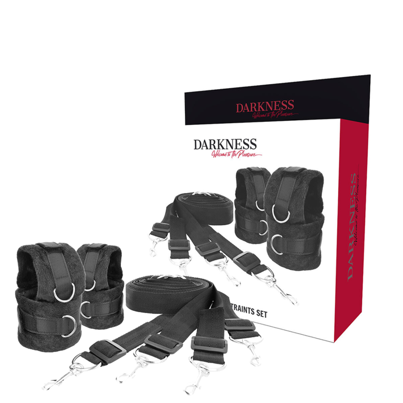 Imagen que nos facilita DARKNESS BONDAGE de su producto erótico DARKNESS - SET DE ATADURAS PARA LA CAMA para nuestra categoría "BDSM & BONDAGE |Bondage|Esposas de fijación".