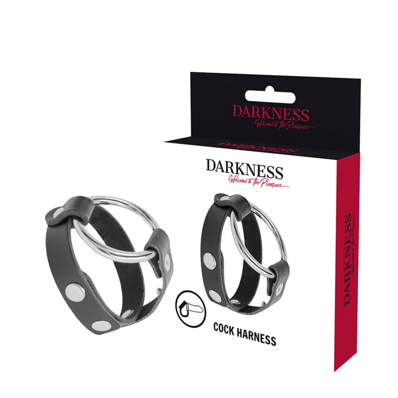 Imagen que nos facilita DARKNESS BONDAGE de su producto erótico DARKNESS - ANILLO PARA PENE Y TESTÍCULOS BDSM para nuestra categoría "JUGUETES BIENESTAR |Juguetes para Hombres|Accesorios para el pene|Anillos Pene|Anillos sin vibración".