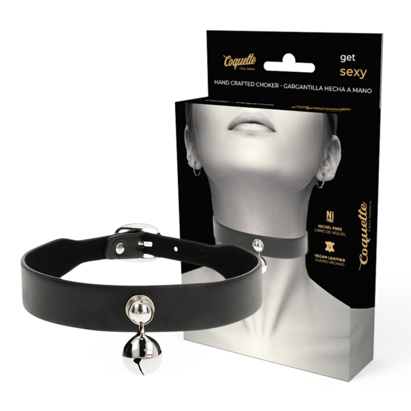 Imagen que nos facilita COQUETTE ACCESSORIES de su producto erótico COQUETTE CHIC DESIRE - COLLAR CUERO VEGANO ACCESORIO WOMAN CASCABEL para nuestra categoría "BDSM & BONDAGE |Bondage|Collares".