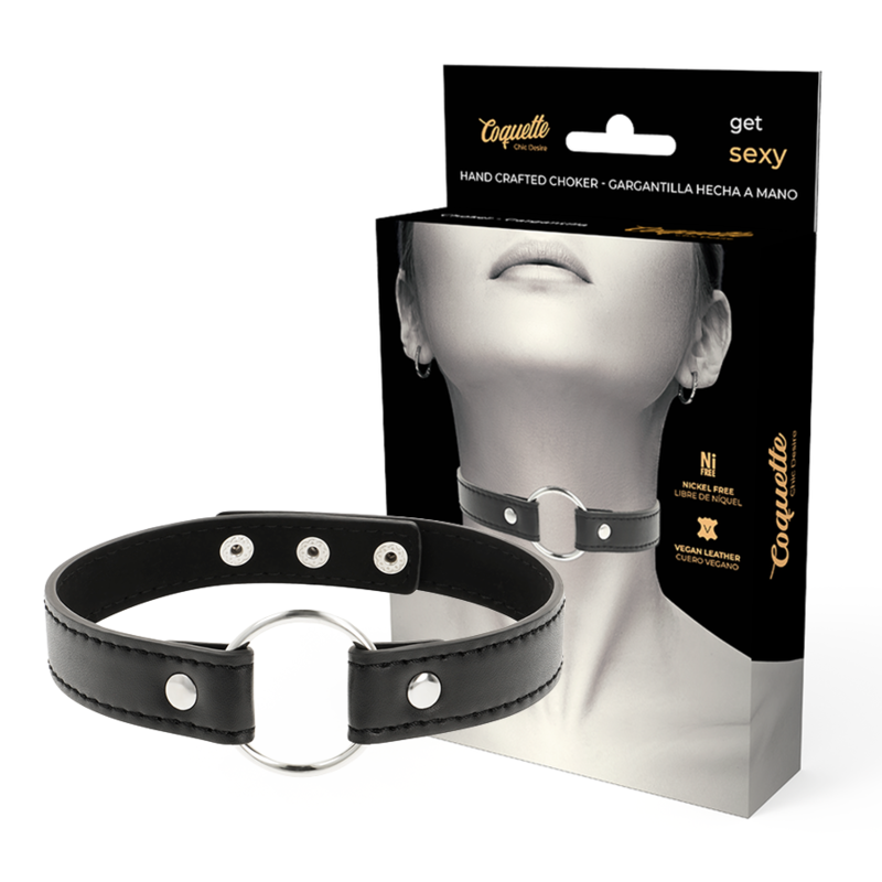 Imagen que nos facilita COQUETTE ACCESSORIES de su producto erótico COQUETTE CHIC DESIRE - COLLAR CUERO VEGANO ACCESORIO WOMAN para nuestra categoría "BDSM & BONDAGE |Bondage|Collares".